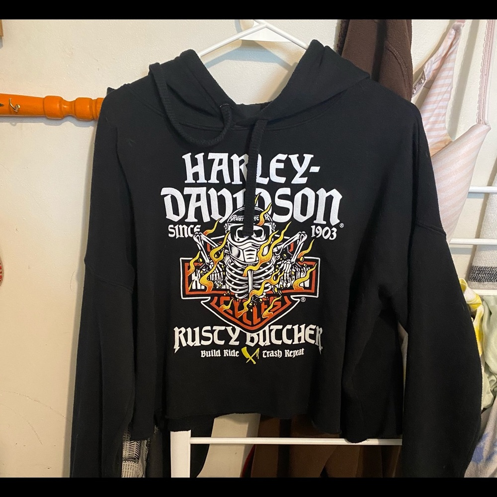 Harley Davidson crop hoodie